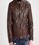 Men's genuine lambskin leather jacket leather motorcycle biker racer style jacket-cl-m139