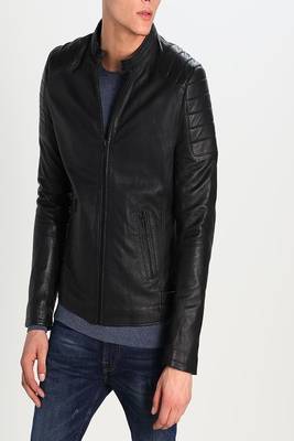 men's genuine lambskin leather biker jacket classic moto zip style modern premium 2