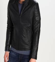 Men's genuine lambskin leather jacket leather motorcycle biker racer style jacket-cl-m142