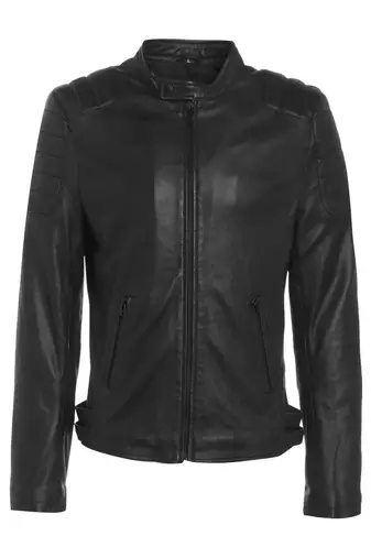 men's genuine lambskin leather biker jacket classic moto zip style modern premium