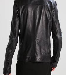 Men's genuine lambskin leather jacket leather motorcycle biker racer style jacket-cl-m143