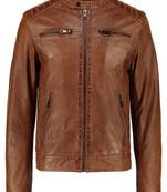 Men's genuine lambskin leather jacket leather motorcycle biker racer style jacket-cl-m144