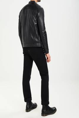 men's genuine lambskin leather biker jacket classic moto zip style modern stylish 2