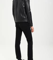 Men's genuine lambskin leather jacket leather motorcycle biker racer style jacket-cl-m145