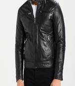 Men's genuine lambskin leather jacket leather motorcycle biker racer style jacket-cl-m145