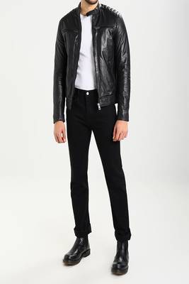 men's genuine lambskin leather biker jacket classic moto zip style modern stylish 3