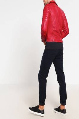 men's genuine lambskin leather biker jacket classic moto zip style modern authentic 2