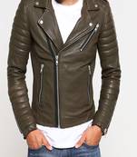 Men's genuine lambskin leather jacket leather motorcycle biker racer style jacket-cl-m147