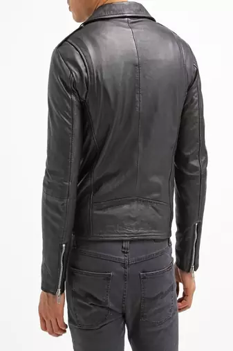 men's genuine lambskin leather biker jacket classic moto zip style modern superior
