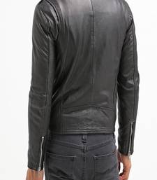 Men's genuine lambskin leather jacket leather motorcycle biker racer style jacket-cl-m148