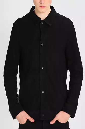 men's genuine suede leather biker jacket classic moto zip style