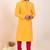Yellow banarsi dhupion  silk-thread work premium designer festive wear kurta pyjama set