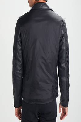 men's black lambskin leather biker jacket classic moto zip style premium original 3
