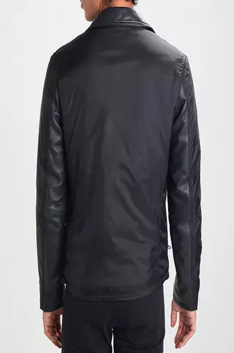 men's black lambskin leather biker jacket classic moto zip style premium original