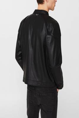 men's genuine lambskin leather biker jacket classic moto zip style modern versatile 2