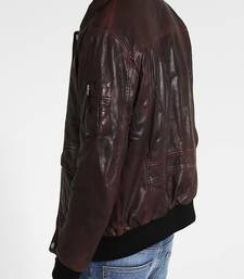 Men's genuine lambskin leather jacket leather motorcycle biker racer style jacket-cl-m157