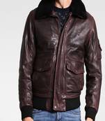 Men's genuine lambskin leather jacket leather motorcycle biker racer style jacket-cl-m157