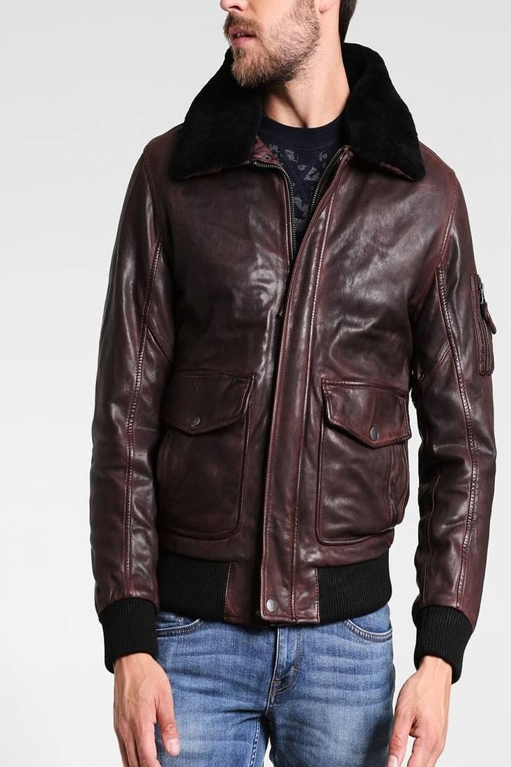 Men's genuine lambskin leather jacket leather motorcycle biker racer style jacket-cl-m157