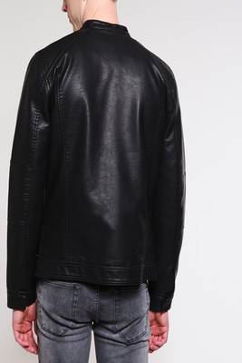 men's genuine lambskin leather biker jacket classic moto zip style modern distinctive 2