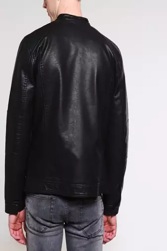 men's genuine lambskin leather biker jacket classic moto zip style modern distinctive