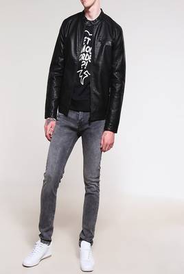 men's genuine lambskin leather biker jacket classic moto zip style modern distinctive 3