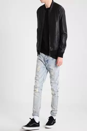 men's genuine lambskin leather biker jacket classic moto zip style modern luxury