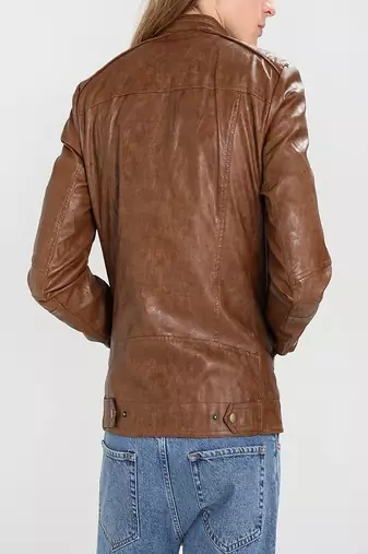 men's genuine lambskin leather biker jacket classic moto zip style modern deluxe