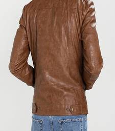 Men's genuine lambskin leather jacket leather motorcycle biker racer style jacket-cl-m160