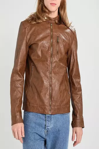 men's genuine lambskin leather biker jacket classic moto zip style modern deluxe
