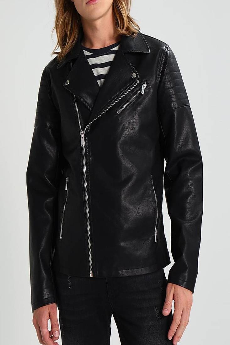 Men's genuine lambskin leather jacket leather motorcycle biker racer style jacket-cl-m162