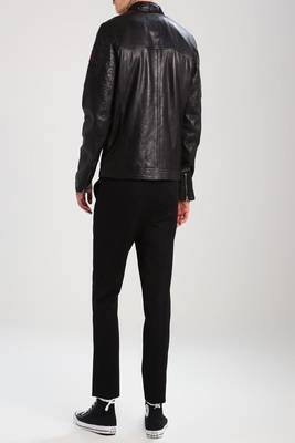 men's genuine lambskin leather biker jacket classic moto zip style modern signature 2
