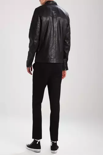 men's genuine lambskin leather biker jacket classic moto zip style modern signature