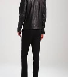 Men's genuine lambskin leather jacket leather motorcycle biker racer style jacket-cl-m163