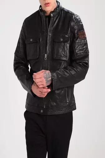 men's genuine lambskin leather biker jacket classic moto zip style modern signature