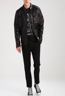 men's genuine lambskin leather biker jacket classic moto zip style modern signature 3
