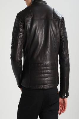 men's genuine lambskin leather biker jacket classic moto zip style modern unique 2