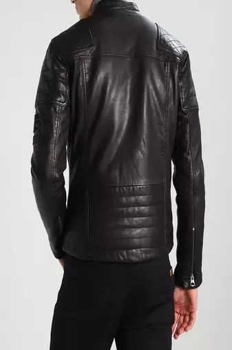 men's genuine lambskin leather biker jacket classic moto zip style modern unique