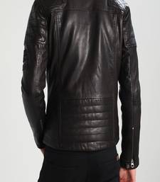 Men's genuine lambskin leather jacket leather motorcycle biker racer style jacket-cl-m164