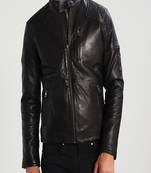 Men's genuine lambskin leather jacket leather motorcycle biker racer style jacket-cl-m164