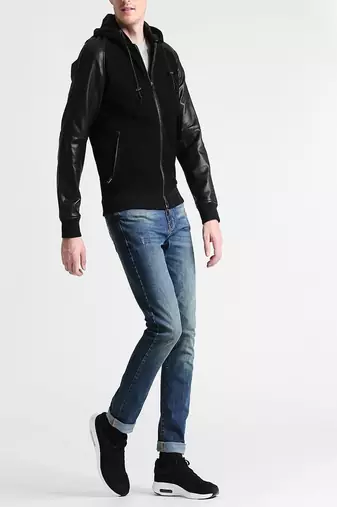 men's genuine lambskin leather biker jacket classic moto zip style modern special
