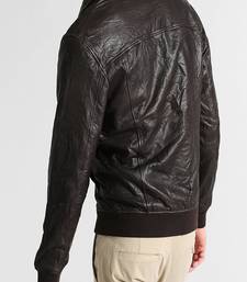 Men's genuine lambskin leather jacket leather motorcycle biker racer style jacket-cl-m166
