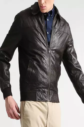 men's genuine lambskin leather biker jacket classic moto zip style modern original