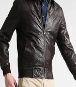 Men's genuine lambskin leather jacket leather motorcycle biker racer style jacket-cl-m166