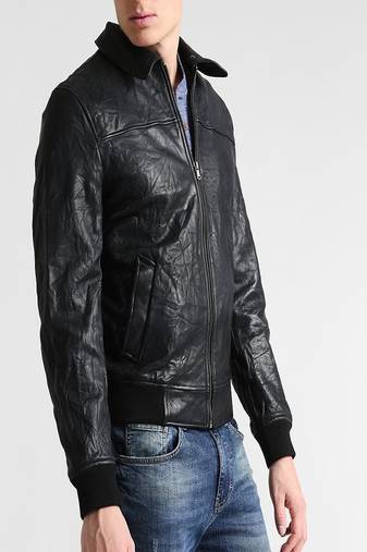 men's genuine lambskin leather biker jacket classic moto zip style modern high quality