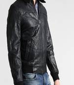 Men's genuine lambskin leather jacket leather motorcycle biker racer style jacket-cl-m167