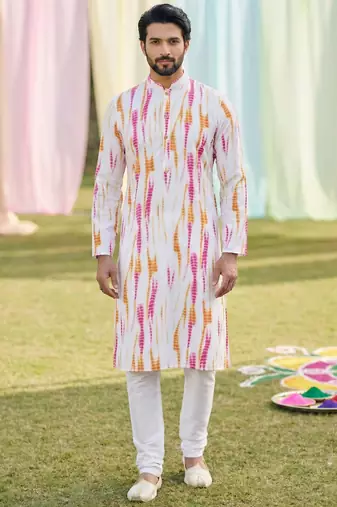 Multi cotton digital print premium designer festive wear kurta trouser set