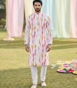 Multi cotton digital print premium designer festive wear kurta trouser set