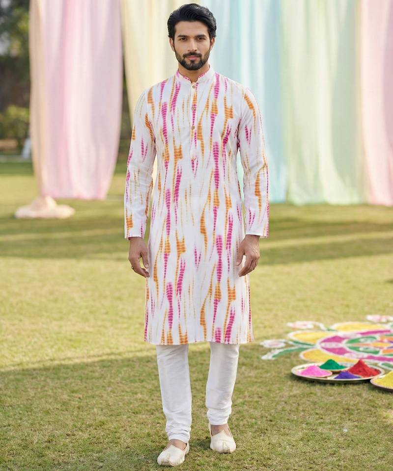 Multi cotton digital print premium designer festive wear kurta trouser set