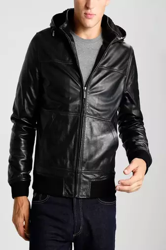 men's genuine lambskin leather biker jacket classic moto zip style modern top grade