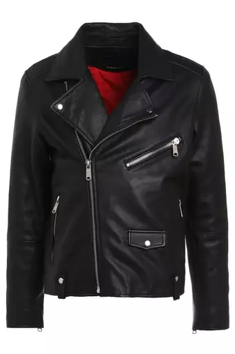 men's genuine lambskin leather biker jacket classic moto zip style modern pro